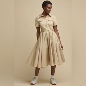 Chaps Cotton a-line button down dress
